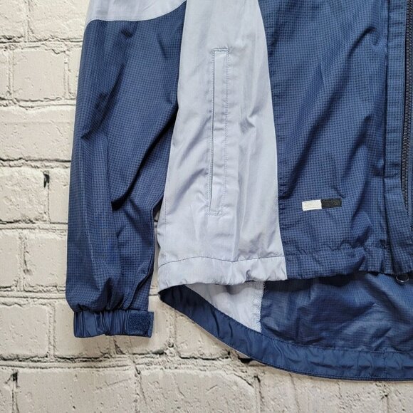 illumiNite Two Tone Blue Windbreaker Full Zip Jacket Zip Pockets Size S? - Picture 5 of 13